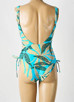 Maillot de bain 1 pièce imprimé fantaisie haut soutien-gorge moulé bleu SUNFLAIR femme