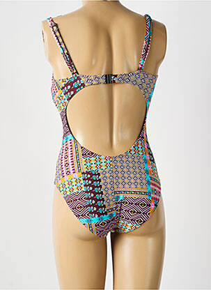 Maillot de bain 1 pièce imprimé fantaisie haut soutien-gorge moulé bleu SUNFLAIR femme