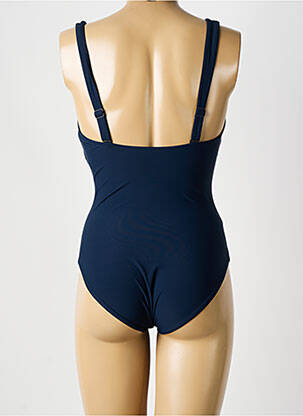 Maillot de bain 1 pièce effet matière satinée haut soutien-gorge moulé bleu SUNFLAIR femme