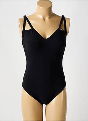 Maillot de bain 1 pièce effet matière satinée haut soutien-gorge moulé noir SUNFLAIR femme