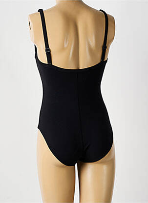 Maillot de bain 1 pièce effet matière satinée haut soutien-gorge moulé noir SUNFLAIR femme