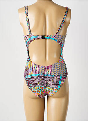 Maillot de bain 1 pièce imprimé fantaisie haut soutien-gorge moulé violet SUNFLAIR femme