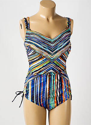 Maillot de bain 1 pièce stretch haut soutien-gorge moulé bleu SUNFLAIR femme