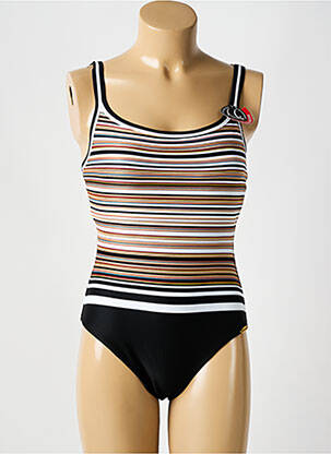 Maillot de bain 1 pièce effet matière satinée haut soutien-gorge moulé noir SUNFLAIR femme