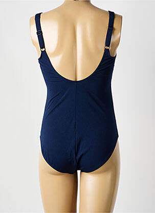 Maillot de bain 1 pièce effet matière satinée haut soutien-gorge moulé bleu SUNFLAIR femme