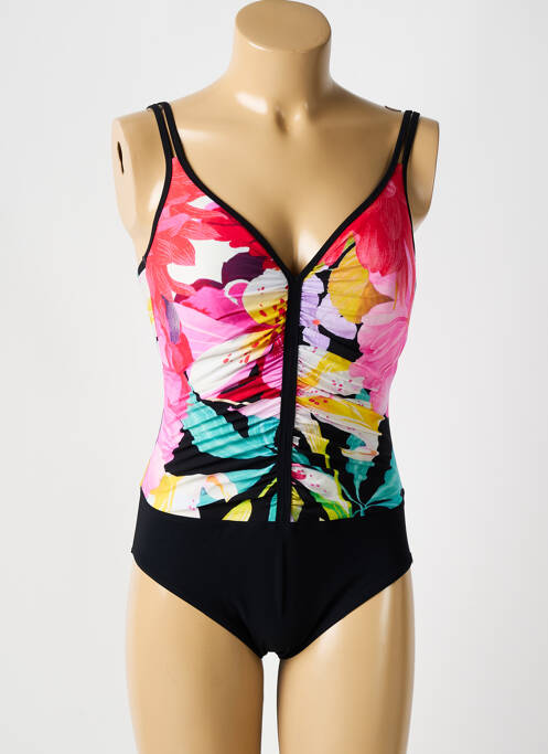Maillot de bain 1 pièce imprimé fantaisie haut soutien-gorge moulé noir SUNFLAIR femme