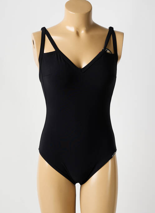 Maillot de bain 1 pièce effet matière satinée haut soutien-gorge moulé noir SUNFLAIR femme