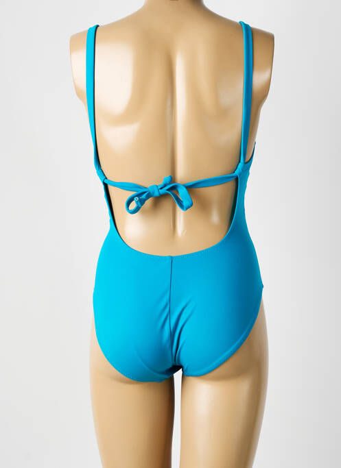 Maillot de bain 1 pièce effet matière satinée haut soutien-gorge moulé bleu SUNFLAIR femme
