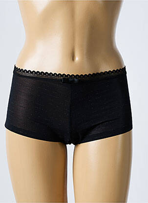 Shorty effet matière satinée noir LOU femme