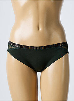 Culotte tissage dentelle vert LOU femme
