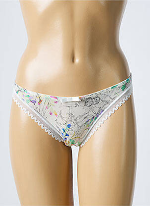 Tanga stretch blanc LOU femme