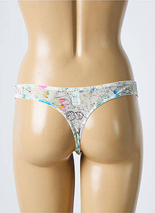 Tanga stretch blanc LOU femme