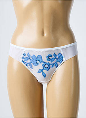 Tanga stretch blanc LOU femme