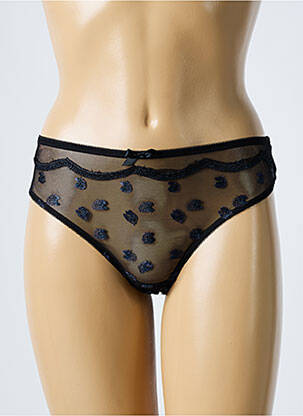 Tanga stretch noir LOU femme