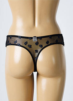 Tanga stretch noir LOU femme