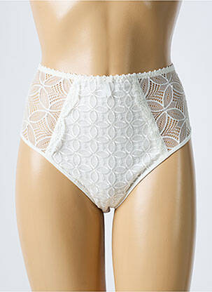 Culotte haute tissage dentelle blanc EMPREINTE femme