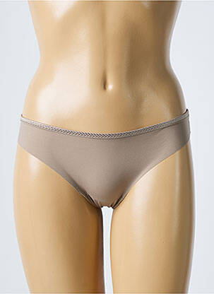 Tanga beige LOU pour femme