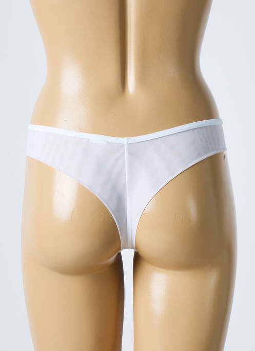 Tanga stretch blanc LOU femme