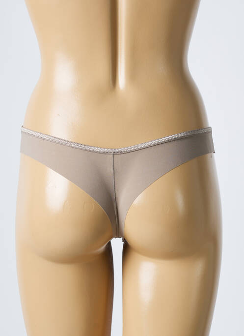 Tanga beige LOU pour femme