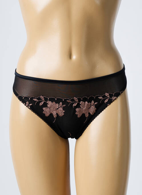 Tanga noir LOU pour femme