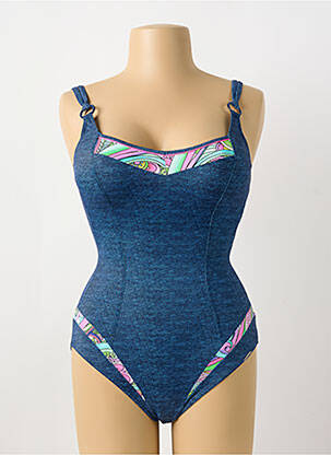 Maillot de bain 1 pièce stretch haut soutien-gorge balconnet bleu SUNFLAIR femme