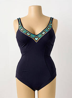 Maillot de bain 1 pièce imprimé fantaisie haut soutien-gorge emboitant bleu SUNFLAIR femme