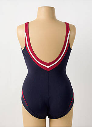 Maillot de bain 1 pièce effet matière satinée haut soutien-gorge balconnet bleu SUNFLAIR femme