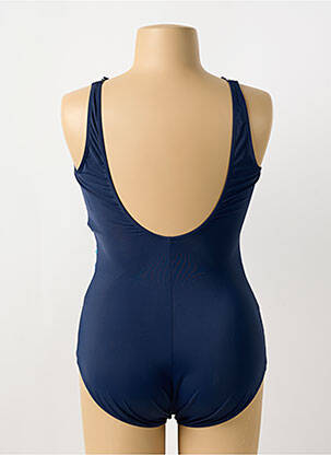 Maillot de bain 1 pièce effet matière satinée haut triangles bleu SUNMARIN femme