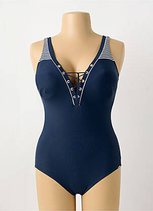 Maillot de bain 1 pièce stretch haut soutien-gorge moulé bleu SUNFLAIR femme