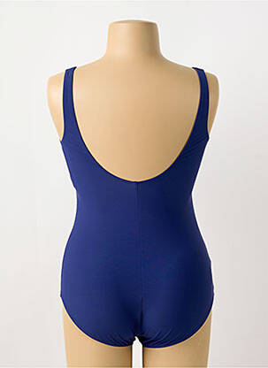 Maillot de bain 1 pièce effet matière satinée haut soutien-gorge moulé bleu SUNFLAIR femme