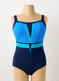 Maillot de bain 1 pièce effet matière satinée haut soutien-gorge moulé bleu SUNFLAIR femme