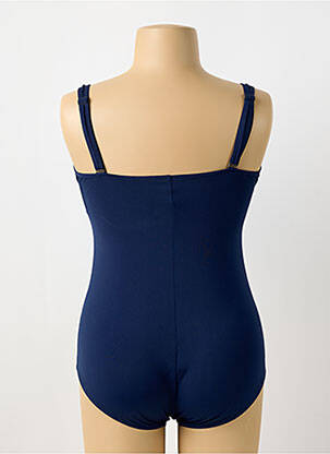 Maillot de bain 1 pièce effet matière satinée haut soutien-gorge moulé bleu SUNFLAIR femme