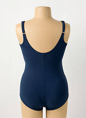 Maillot de bain 1 pièce effet matière satinée haut soutien-gorge moulé bleu SUNFLAIR femme