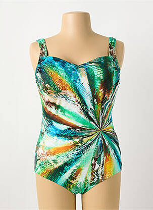 Maillot de bain 1 pièce imprimé fantaisie haut soutien-gorge moulé vert SUNFLAIR femme