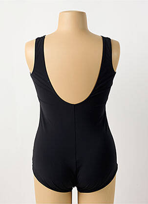 Maillot de bain 1 pièce effet matière satinée haut triangles noir SUNFLAIR femme