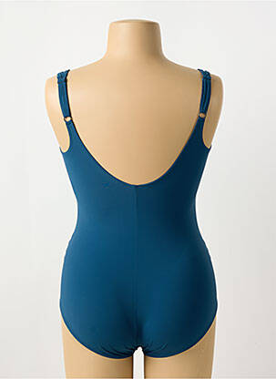 Maillot de bain 1 pièce effet matière satinée haut soutien-gorge moulé bleu SUNFLAIR femme