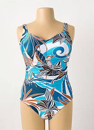 Maillot de bain 1 pièce imprimé fantaisie haut soutien-gorge moulé bleu SUNFLAIR femme