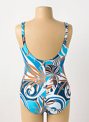 Maillot de bain 1 pièce imprimé fantaisie haut soutien-gorge moulé bleu SUNFLAIR femme