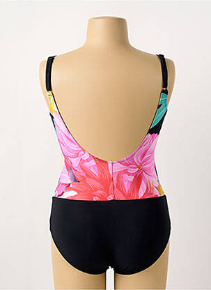 Maillot de bain 1 pièce effet matière satinée haut soutien-gorge moulé rose SUNFLAIR femme