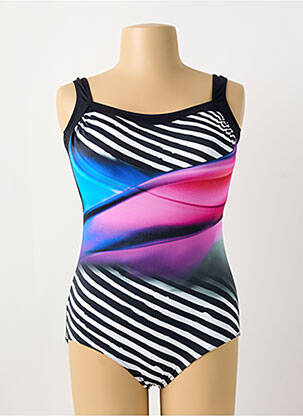 Maillot de bain 1 pièce effet matière satinée haut soutien-gorge moulé noir SUNFLAIR femme