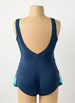 Maillot de bain 1 pièce effet matière satinée haut soutien-gorge moulé bleu SUNMARIN femme