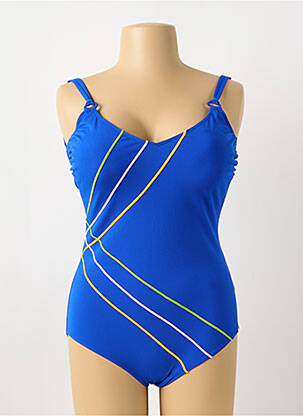 Maillot de bain 1 pièce stretch haut triangles bleu SUNFLAIR femme