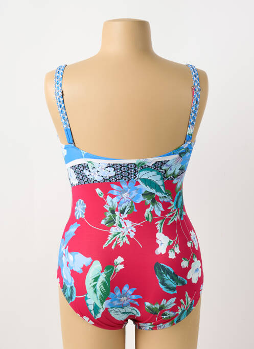 Maillot de bain 1 pièce effet matière satinée haut soutien-gorge moulé bleu SUNFLAIR femme