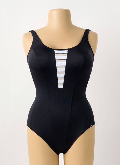 Maillot de bain 1 pièce effet matière satinée haut soutien-gorge balconnet noir LIDEA femme