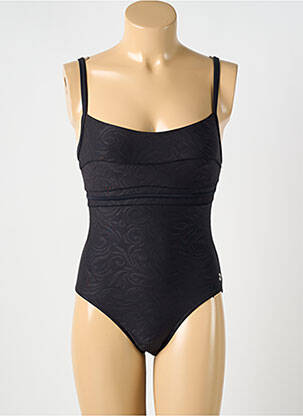 Maillot de bain 1 pièce effet matière satinée noir OCEAN WEAR femme