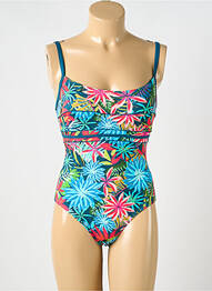 Maillot de bain 1 pièce effet matière satinée bleu OCEAN WEAR femme