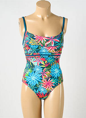 Maillot de bain 1 pièce effet matière satinée bleu OCEAN WEAR femme