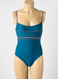Maillot de bain 1 pièce effet matière satinée bleu OCEAN WEAR femme