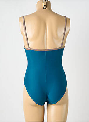 Maillot de bain 1 pièce effet matière satinée bleu OCEAN WEAR femme