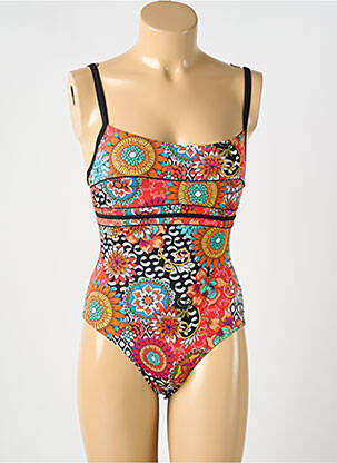 Maillot de bain 1 pièce effet matière satinée orange OCEAN WEAR femme